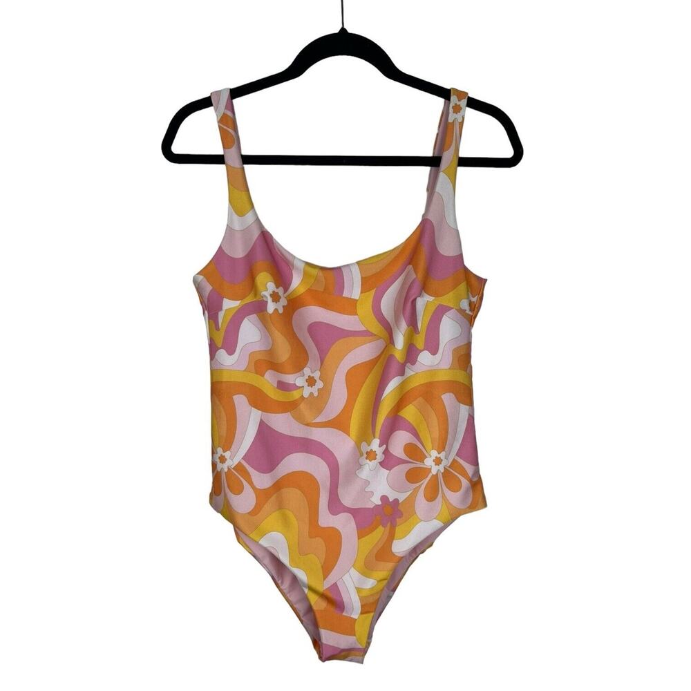 NEW Funboy x Barbie Dream Swim One Piece Size XXL Raquel Scoop Back Retro Print